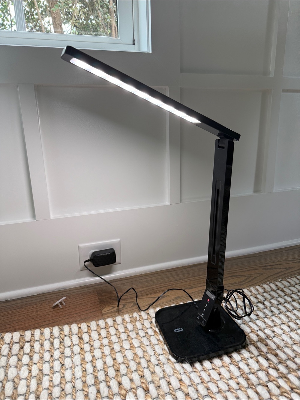 Adjustable Black LED Task Lamp with Touch Controls